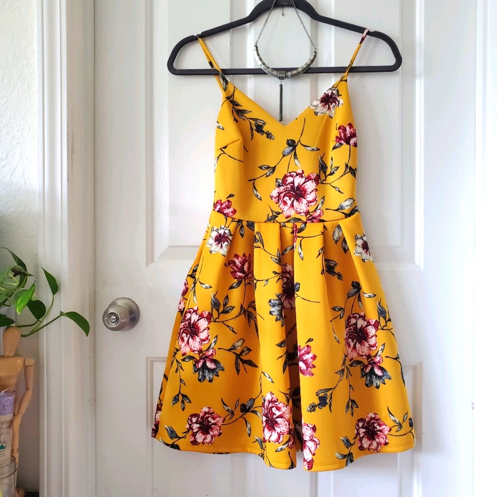 Beautiful Floral Yellow Dress